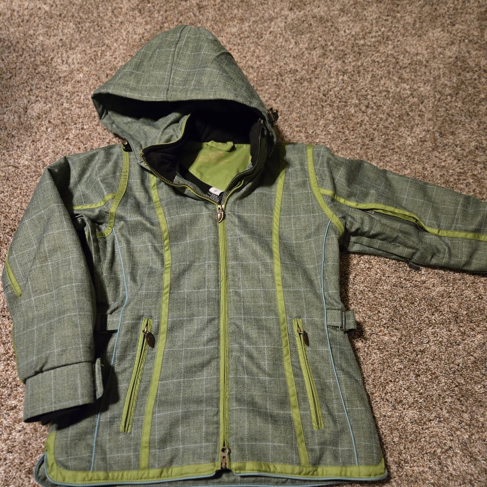 Obermeyer Womans Green Plaid Ski Coat